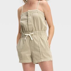 NWT Women's Denim Jean Beach Romper - Universal Thread - Khaki Green Sz XS